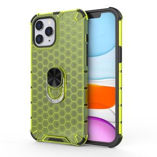 For iPhone 12 / 12 Pro Shockproof Honeycomb PC + TPU Ring Holder Protection Case(Green)