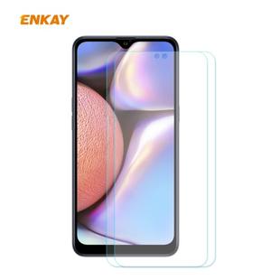 For Samsung Galaxy A10s 2 PCS ENKAY Hat-Prince 0.26mm 9H 2.5D Curved Edge Tempered Glass Film