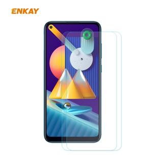 For Samsung Galaxy A11 / Galaxy M11 2 PCS ENKAY Hat-Prince 0.26mm 9H 2.5D Curved Edge Tempered Glass Film