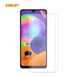 For Samsung Galaxy A31 2 PCS ENKAY Hat-Prince 0.26mm 9H 2.5D Curved Edge Tempered Glass Film