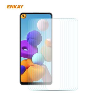 For Samsung Galaxy A21s 10pcs ENKAY Hat-Prince 0.26mm 9H 2.5D Curved Edge Tempered Glass Film