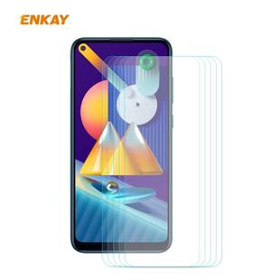 For Samsung Galaxy A11 / M11 5PCS ENKAY Hat-Prince 0.26mm 9H 2.5D Curved Edge Tempered Glass Film