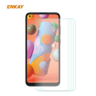 For Samsung Galaxy A21 5PCS ENKAY Hat-Prince 0.26mm 9H 2.5D Curved Edge Tempered Glass Film