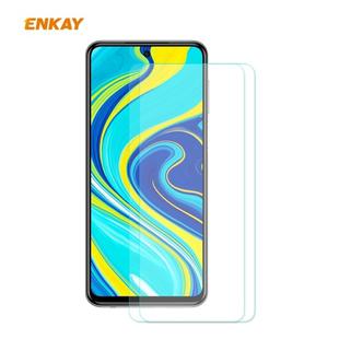 For Redmi Note 9S / Note 9 Pro 2 PCS ENKAY Hat-Prince 0.26mm 9H 2.5D Curved Edge Tempered Glass Film