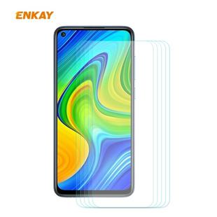 For Redmi 10X 4G / Redmi Note 9 5 PCS ENKAY Hat-Prince 0.26mm 9H 2.5D Curved Edge Tempered Glass Film