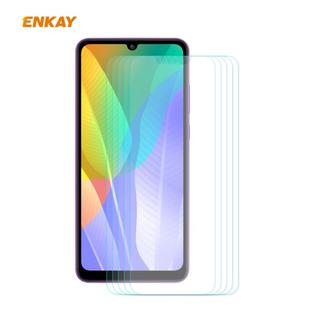 For Huawei Y6p 5 PCS ENKAY Hat-Prince 0.26mm 9H 2.5D Curved Edge Tempered Glass Film