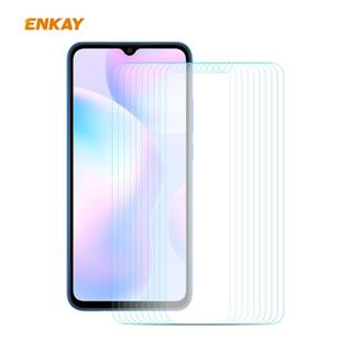 For Redmi 9 / 9A / 9C 10 PCS ENKAY Hat-Prince 0.26mm 9H 2.5D Curved Edge Tempered Glass Film