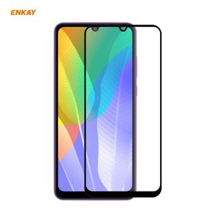 For Huawei Y6p ENKAY Hat-Prince Full Glue 0.26mm 9H 2.5D Tempered Glass Full Coverage Film