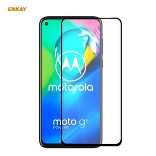 For Motorola Moto G8 Power ENKAY Hat-Prince Full Glue 0.26mm 9H 2.5D Tempered Glass Full Coverage Film