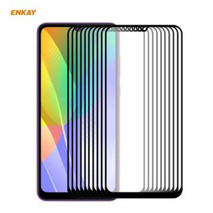 For Huawei Y6p 10 PCS ENKAY Hat-Prince Full Glue 0.26mm 9H 2.5D Tempered Glass Full Coverage Film