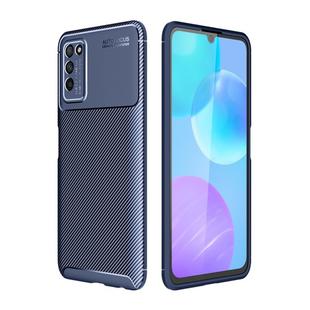 For Huawei Honor 30 Lite Carbon Fiber Texture Shockproof TPU Case(Blue)