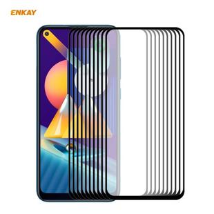 For Samsung Galaxy A11 / M11 10 PCS ENKAY Hat-Prince Full Glue 0.26mm 9H 2.5D Tempered Glass Full Coverage Film