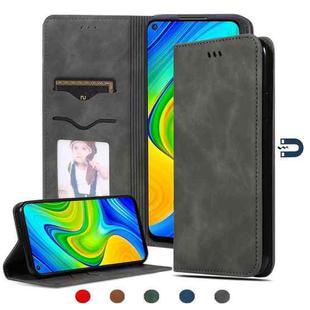 For Redmi Note 9 / Redmi 10X 4G Retro Skin Feel Business Magnetic Horizontal Flip Leather Case(Dark Grey)