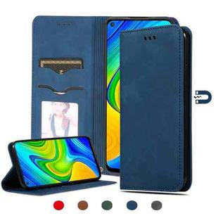 For Redmi Note 9 / Redmi 10X 4G Retro Skin Feel Business Magnetic Horizontal Flip Leather Case(Navy Blue)