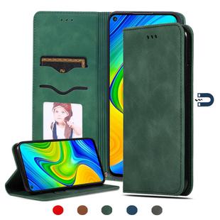 For Redmi Note 9 / Redmi 10X 4G Retro Skin Feel Business Magnetic Horizontal Flip Leather Case(Army Green)