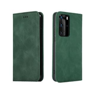 For Huawei P40 Pro Retro Skin Feel Business Magnetic Horizontal Flip Leather Case(Army Green)