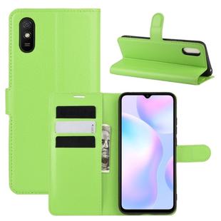 For Xiaomi Redmi 9A Litchi Texture Horizontal Flip Protective Case with Holder & Card Slots & Wallet(Green)