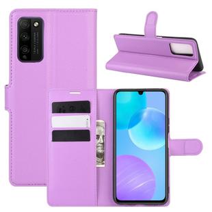 For Huawei Honor 30 lite/Honor 30 Youth Litchi Texture Horizontal Flip Protective Case with Holder & Card Slots & Wallet(Purple)