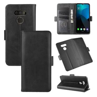 For LG harmony 4 Dual-side Magnetic Buckle Horizontal Flip Leather Case with Holder & Card Slots & Wallet(Black)