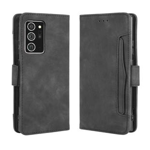 For Samsung Galaxy Note20 Ultra Wallet Style Skin Feel Calf Pattern Leather Case with Separate Card Slot(Black)