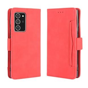 For Samsung Galaxy Note20 Ultra Wallet Style Skin Feel Calf Pattern Leather Case with Separate Card Slot(Red)