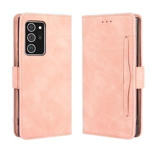 For Samsung Galaxy Note20 Ultra Wallet Style Skin Feel Calf Pattern Leather Case with Separate Card Slot(Pink)