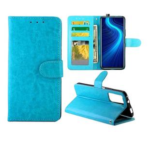 For Huawei Honor X10 5G Crazy Horse Texture Leather Horizontal Flip Protective Case with Holder & Card Slots & Wallet & Photo Frame(Baby Blue)