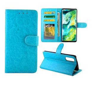 For OPPO Find X2 Crazy Horse Texture Leather Horizontal Flip Protective Case with Holder & Card Slots & Wallet & Photo Frame(Baby Blue)