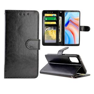 For OPPO Reno4 Pro Crazy Horse Texture Leather Horizontal Flip Protective Case with Holder & Card Slots & Wallet & Photo Frame(Black)
