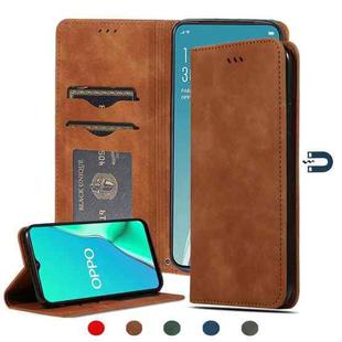 For OPPO Reno 2Z & Reno 2F Retro Skin Feel Business Magnetic Horizontal Flip Leather Case(Brown)