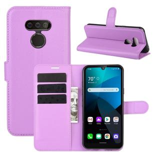 For LG harmony 4 Litchi Texture Horizontal Flip Protective Case with Holder & Card Slots & Wallet(Purple)