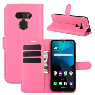 For LG harmony 4 Litchi Texture Horizontal Flip Protective Case with Holder & Card Slots & Wallet(Rose red)