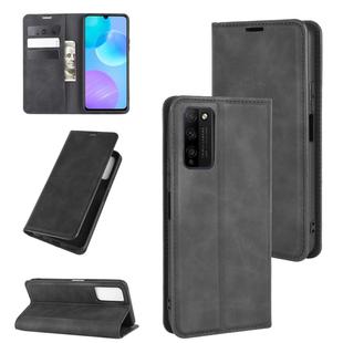 For Huawei Honor 30 Lite/30 Youth Retro-skin Business Magnetic Suction Leather Case with Holder & Card Slots & Wallet(Black)