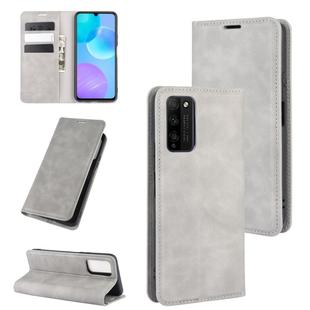 For Huawei Honor 30 Lite/30 Youth Retro-skin Business Magnetic Suction Leather Case with Holder & Card Slots & Wallet(Grey)