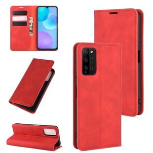 For Huawei Honor 30 Lite/30 Youth Retro-skin Business Magnetic Suction Leather Case with Holder & Card Slots & Wallet(Red)