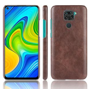 For Xiaomi Redmi Note 9 / Redmi 10X 4G Shockproof Litchi Texture PC + PU Case(Brown)