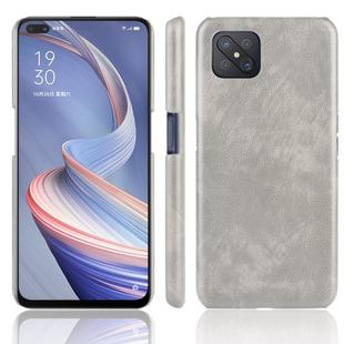 For OPPO A92s Shockproof Litchi Texture PC + PU Case(Gray)