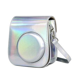 Richwell Portable Aurora  PU Leather Camera Case Camera Bag with Shoulder Strap, Suitable for Fujifilm Instax Mini 11(Silver)