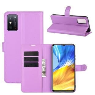 For Huawei Honor X10 Max 5G Litchi Texture Horizontal Flip Protective Case with Holder & Card Slots & Wallet(Purple)
