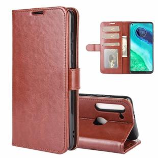 For Motorola Moto G8 R64 Texture Single Horizontal Flip Protective Case with Holder & Card Slots & Wallet& Photo Frame(Brown)