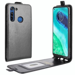 For Motorola Moto G8 R64 Texture Single Vertical Flip Leather Protective Case with Card Slots & Photo Frame(Black)