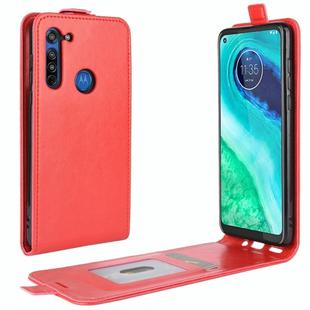 For Motorola Moto G8 R64 Texture Single Vertical Flip Leather Protective Case with Card Slots & Photo Frame(Red)