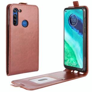 For Motorola Moto G8 R64 Texture Single Vertical Flip Leather Protective Case with Card Slots & Photo Frame(Brown)