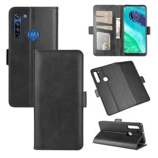 For Motorola Moto G8 Dual-side Magnetic Buckle Horizontal Flip Leather Case with Holder & Card Slots & Wallet(Black)