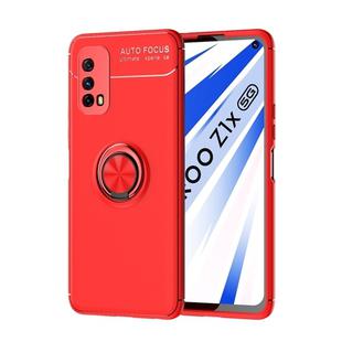 For VIVO IQOO Z1X Metal Ring Holder 360 Degree Rotating TPU Case(Red+Red)