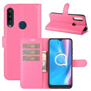 For Alcatel 1SE  2020 Litchi Texture Horizontal Flip Protective Case with Holder & Card Slots & Wallet(Rose red)