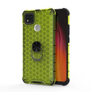 For Xiaomi Redmi 9C Shockproof Honeycomb PC + TPU Ring Holder Protection Case(Green)