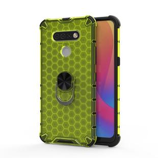 For LG K51 Shockproof Honeycomb PC + TPU Ring Holder Protection Case(Green)
