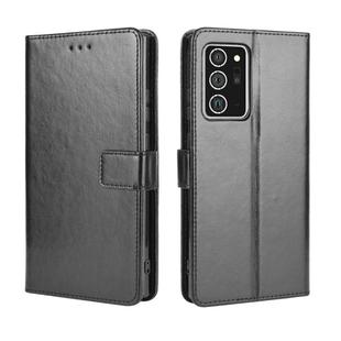 For Samsung Galaxy Note20 Ultra Retro Crazy Horse Texture Horizontal Flip Leather Case with Holder & Card Slots & Lanyard(Black)