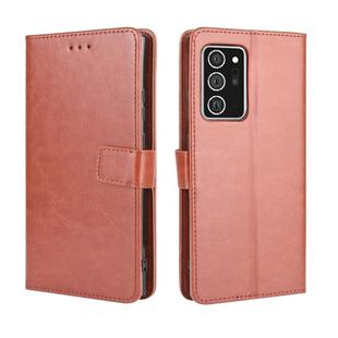 For Samsung Galaxy Note20 Ultra Retro Crazy Horse Texture Horizontal Flip Leather Case with Holder & Card Slots & Lanyard(Brown)